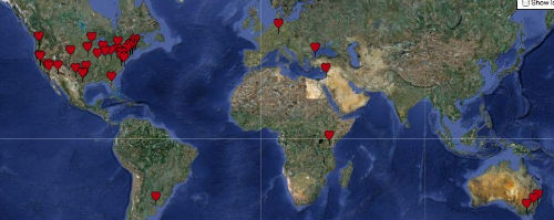TweetsGiving 2009 Events Map